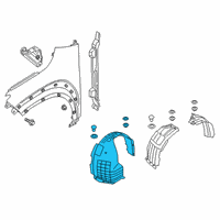 OEM 2021 Hyundai Kona Electric Front Wheel Guard Assembly, Right Diagram - 86812-K4000