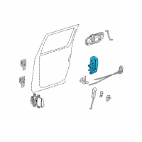 OEM 2010 Dodge Dakota Rear Door Latch Diagram - 55112603AC