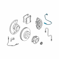 OEM BMW X5 Brake Pad Wear Sensor, Front Left Diagram - 34-35-6-789-080