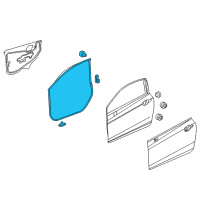 OEM Honda Civic Weatherstrip, L. FR. Door Diagram - 72350-TS8-A01