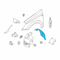 OEM 2008 Saturn Astra Liner, Front Wheelhouse Rear Diagram - 13125604