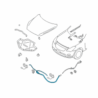 OEM 2017 Infiniti QX50 Hood Lock Control Cable Assembly Diagram - 65620-1BA1B