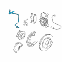 OEM 2009 BMW M3 Front Abs Wheel Speed Sensor Diagram - 34-52-6-870-075