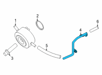 OEM Nissan Frontier Pipe-Water, Oil Cooler Diagram - 14053-9BT0A