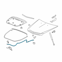 OEM 2008 Cadillac CTS Release Cable Diagram - 20940092