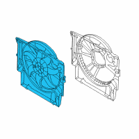 OEM 2015 BMW 428i xDrive Gran Coupe Radiator Cooling Fan Motor Assembly Diagram - 17-42-8-641-964