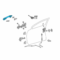 OEM 2016 Lexus RX450h Front Door Outside Handle Assembly, Left Diagram - 69220-0E050-A0