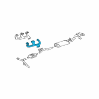 OEM 1999 GMC Yukon Engine Exhaust Manifold Assembly Diagram - 12557828