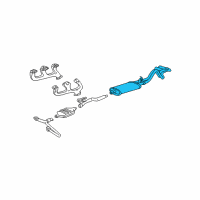 OEM Chevrolet C3500 Exhaust Muffler Assembly (W/ Exhaust Pipe & Single Tailpipe) Diagram - 15739171