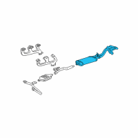 OEM GMC K3500 Exhaust Muffler Assembly (W/ Exhaust Pipe & Single Tailpipe) Diagram - 15739171