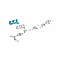 OEM 1995 GMC K1500 Exhaust Manifold Assembly Diagram - 14093658