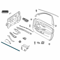 OEM 2015 BMW 535d xDrive Inner Left Window Channel Cover Diagram - 51-33-7-182-277