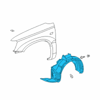 OEM 2001 Toyota Highlander Fender Liner Diagram - 53875-48020