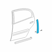 OEM Buick LeSabre Applique Asm-Rear Side Door Window Frame Front Diagram - 10390872