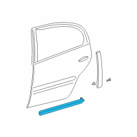 OEM 2003 Buick LeSabre Molding Asm-Rear Side Door Center *White)(Paint Diagram - 25704794