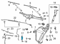 OEM Ram 1500 Pump-Washer, Windshield Diagram - 68397064AA