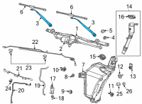 OEM 2020 Jeep Wrangler Front WIPER Diagram - 68382427AB