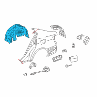 OEM Lexus GS350 Liner, Rear Wheel House, RH Diagram - 65637-30050