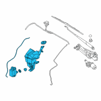 OEM 2012 Kia Rio Washer Reservoir & Pump Assembly Diagram - 986101W100