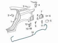 OEM 2020 Nissan Sentra Cable Assy-Fuel Filler Lid Opener Diagram - 78821-6LB0A