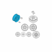 OEM 2008 Hyundai Accent Steel Wheel Assembly Diagram - 52910-1E005