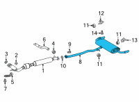 OEM Lexus NX350h PIPE ASSY, EXHAUST T Diagram - 17430-25301