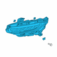 OEM 2021 Honda Civic Headlight Assembly, Passenger Side Diagram - 33100-TBA-A23