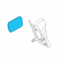 OEM 2003 Pontiac Aztek Glass, Outside Rear View Mirror Diagram - 88896418