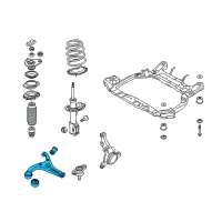 OEM 2009 Hyundai Accent Arm Complete-Front Lower, RH Diagram - 54501-1E000