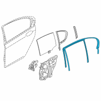 OEM 2021 BMW 530e xDrive Window Guide, Left Rear Door Diagram - 51-35-7-381-281