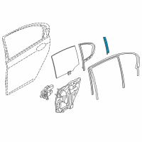 OEM 2017 BMW 540i xDrive Window Guide Web, Left Diagram - 51-35-7-384-943
