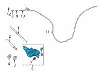 OEM 2022 Hyundai Tucson MOTOR & LINKAGE ASSY-REAR WPR Diagram - 98700-N9100