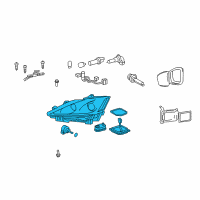 OEM 2006 Lexus IS350 Headlamp Unit Assembly, Left Diagram - 81070-53240