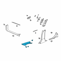 OEM Cadillac STS Weatherstrip Pillar Trim Diagram - 25782788