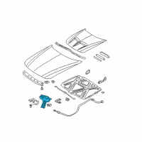 OEM 2001 Oldsmobile Alero Support, Hood Primary Latch Diagram - 22639896