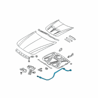 OEM 1999 Oldsmobile Alero Cable, Hood Primary Latch Release Diagram - 22664351