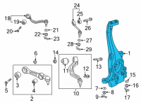 OEM Kia K900 Front Axle Knuckle Left Diagram - 51710J6500