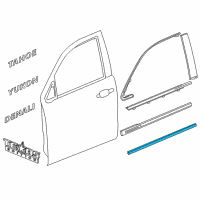 OEM 2018 Chevrolet Suburban Body Side Molding Diagram - 22997641