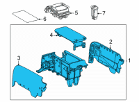 OEM 2019 Toyota Mirai Rear Console Diagram - 58910-62010-A0