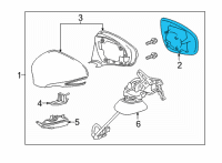 OEM Lexus ES350 Mirror Outer, LH Diagram - 87961-33B30