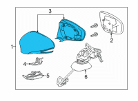 OEM Lexus ES300h Cover, Outer Mirror Diagram - 8791A-76070-C0