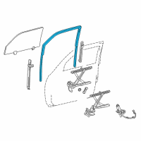 OEM 1998 Toyota 4Runner Glass Run Diagram - 68141-35022