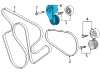 OEM 2022 Chevrolet Silverado 2500 HD Serpentine Tensioner Diagram - 12654271