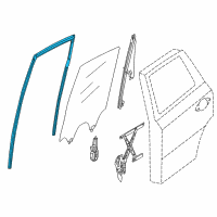 OEM 2015 Nissan Pathfinder Glass Run-Rear Door Window RH Diagram - 82330-3KA0C