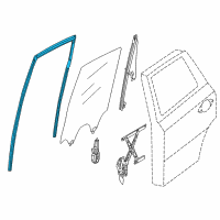 OEM 2019 Nissan Pathfinder Glass Run-Rear Door Window RH Diagram - 82330-3KA0C