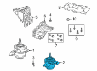 OEM 2021 Jeep Wrangler Support-Engine Mount Diagram - 68480593AB