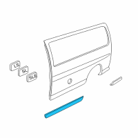 OEM 1997 Chevrolet Express 3500 Molding Asm-Body Side Rear Diagram - 15960363