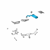 OEM 2009 Pontiac Vibe Exhaust Muffler (W/Exhaust Pipe & Tail Pipe) Diagram - 88975829