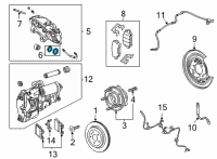 OEM 2010 Cadillac CTS Boot Kit, Rear Brake Caliper Piston Diagram - 89047739