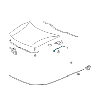 OEM 1999 Acura Integra Stay, Hood Opener Diagram - 74145-SR3-000